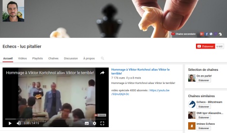 La chaine Youtube de Luc Pitallier, coach d'échecs
