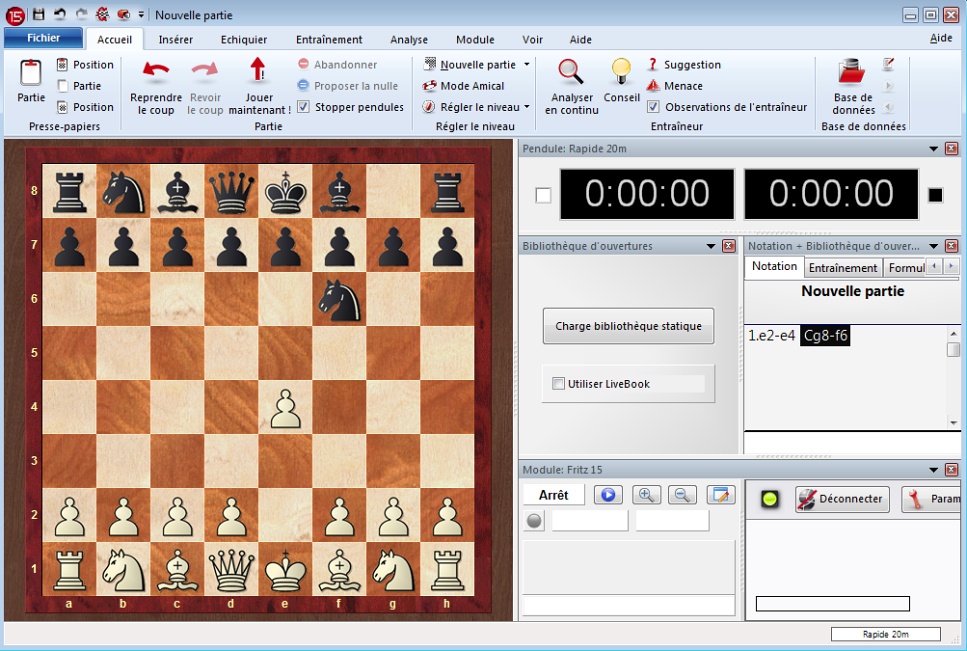 Apercu et screenshot du jeu Fritz 15 de ChessBase