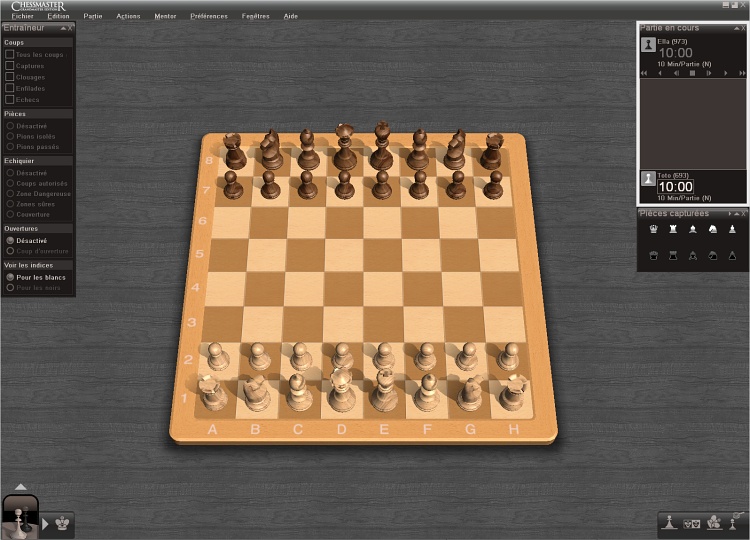 De multiples parties d'échecs sur ChessMaster 11