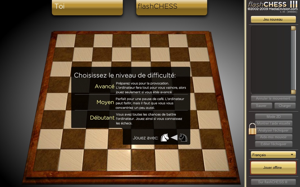 Jouer à Flash Chess 3 en flash en ligne gratuitement